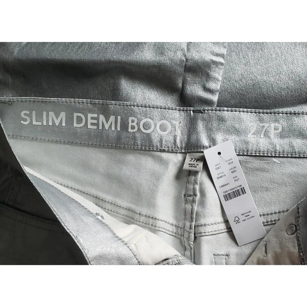 31. J.Crew Slim demi-boot jean in coated silver